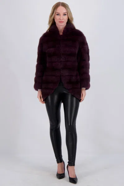 Gorski Horizontal Sable Jacket In Brown