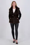 Gorski Horizontal Sable Jacket With Lamb Sleeves In Brown
