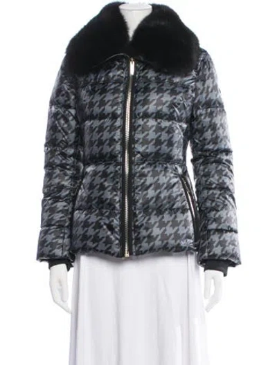 Pre-owned Gorski Houndstooth Print Down Jacket In Blue