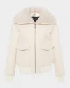 Gorski Jacket With Select Lamb Shearling Collar In Neutral
