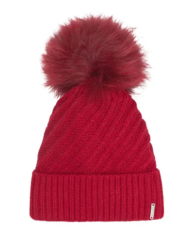 Gorski Knit Beanie With Select Lamb Pom In Red