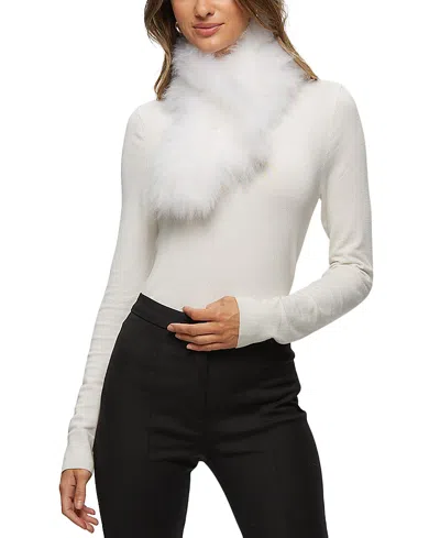 Gorski Knit Cashmere Goat Pull-through Scarf In White