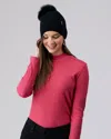Gorski Knit Cashmere Hat With Fox Fur Pompom In Black