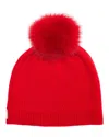 Gorski Knit Cashmere Hat With Fox Fur Pompom In White