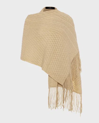 Gorski Knit Cashmere Scarf In Camel