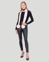 Gorski Knit Cashmere Scarf With Fox Pompom In Pink