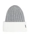 Gorski Ribbed Knit Two-tone Beanie In Gray