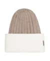 Gorski Ribbed Knit Two-tone Beanie In Brown
