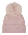 Gorski Knit Hat With Fox Pompom In Pink
