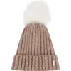 Gorski Knit Hat With Pompom In Brown
