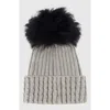 Gorski Knit Hat With Pompom In Gray