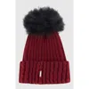 Gorski Knit Hat With Pompom In Burgundy