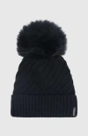 Gorski Knit Hat With Select Lamb Pom In Blue