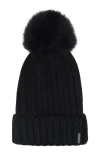 Gorski Select Knit Beanie With Lamb Shearling Pom In Black