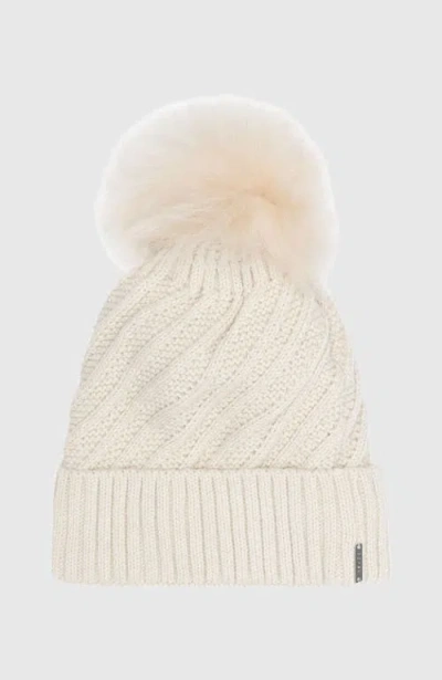 Gorski Knit Hat With Select Lamb Pom In Brown