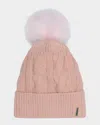 Gorski Knit Hat With Select Lamb Pom In Brown