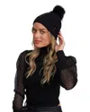 Gorski Knit Hat With Silver Fox Pompom In Black