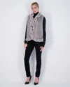 Gorski Knit Mink Ruffle Vest In Blue