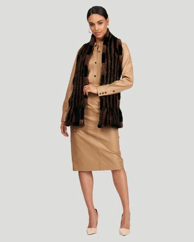 Gorski Knit Mink Stole In Black