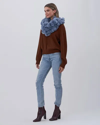 Gorski Knit Rex Rabbit Infinity Scarf In Blue