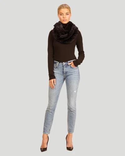 Gorski Knit Rex Rabbit Infinity Scarf In Blue