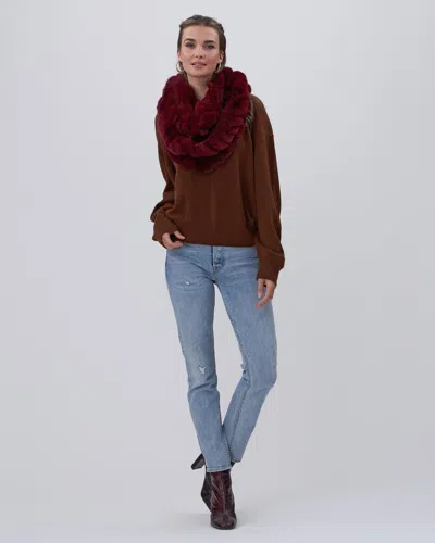 Gorski Knit Rex Rabbit Infinity Scarf In Pink