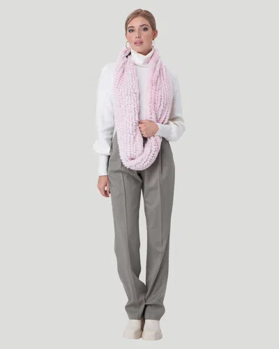 Gorski Knit Rex Rabbit Infinity Scarf In Pink