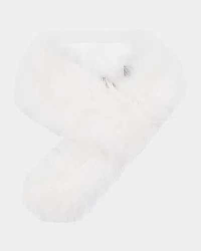 Gorski Knit Select Cashmere Goat Pull-through Scarf In White