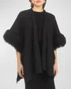 Gorski Knit Wool Vest With Mongolian Lamb Cuffs In Black
