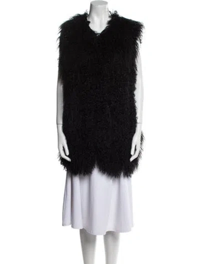 Pre-owned Gorski Lamb Fur Fur Jacket In Black