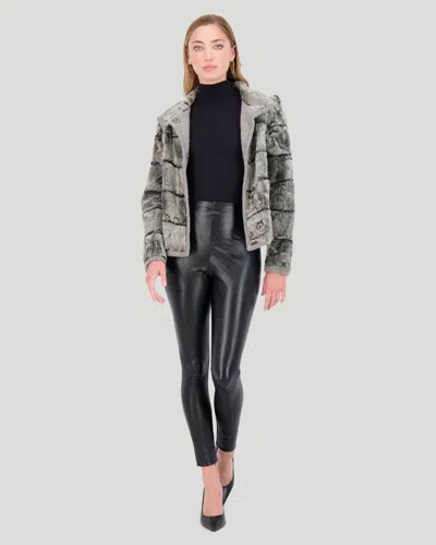 Gorski Lamb Horizontal Jacket With Knit Lining In Multi