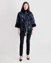 Gorski Lamb Jacket With Mink Stand Collar In Blue