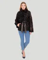 Gorski Lamb Jacket With Mink Stand Collar In Brown
