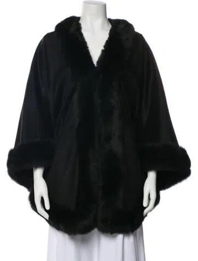 Pre-owned Gorski Lamb Leather Cape In Black