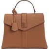 Gorski Leather Bag With Crossbody Strap In Brown