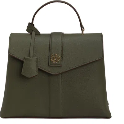Gorski Leather Bag With Crossbody Strap In Green