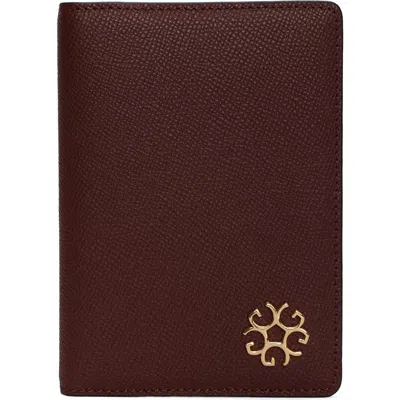 Gorski Leather Passport Cover In Burgundy