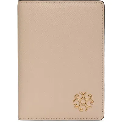 Gorski Leather Passport Cover In Sand