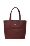 Gorski Leather Tote Bag With Removable Zipped Pouch In Burgundy