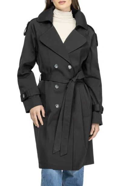 Gorski Lightweight Belted Trench Coat In Black