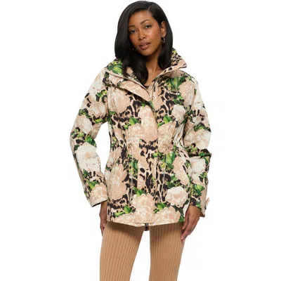 Gorski Lightweight Floral Printed Jacket With Concealed Hood In Multi