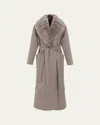 Gorski Loro Piana Double-face Cashmere-blend Coat With Detachable Merinillo Shearling Lamb Collar In Light Brown/light Brown