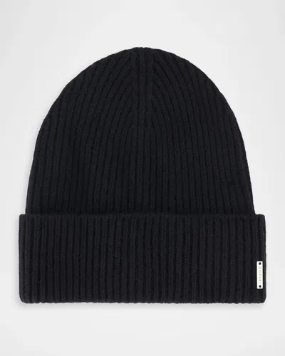 Gorski Men & Apos;s Ribbed Cashmere Beanie In Black