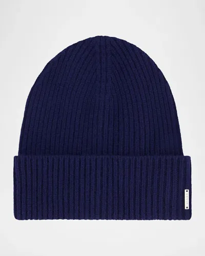 Gorski Men & Apos;s Ribbed Cashmere Beanie In Blue