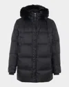 Gorski Men's Apres-ski Jacket With Detachable Toscana Lamb Shearling Hood Trim In Black