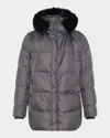 Gorski Men's Apres-ski Jacket With Detachable Toscana Lamb Shearling Hood Trim In Gray