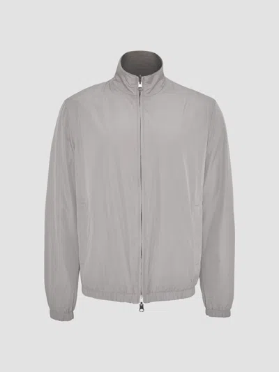 Gorski Men's Classic Reversible Bomber Jacket In Gray