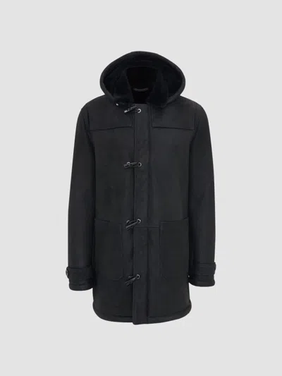 Gorski Men's Embossed Merino Shearling Lamb Jacket In Black