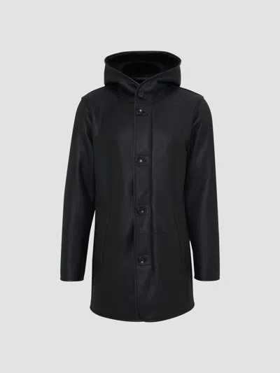 Gorski Men's Embossed Select Shearling Lamb Stroller Coat In Black