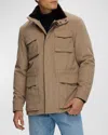 Gorski Men's Fabric Jacket With Lamb Shearling Collar In Light Brown